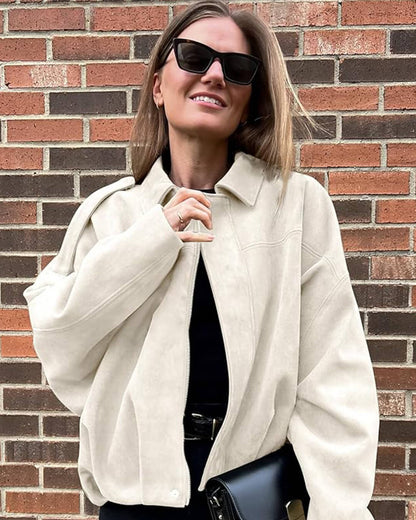 Seame CH - Luna Suede Bomber Jacket - jackets - DWOD2-WK623012