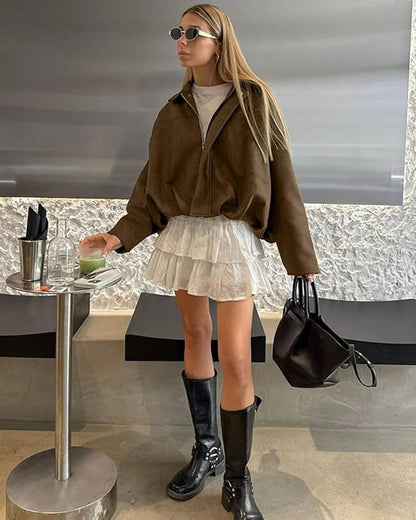 Seame CH - Luna Suede Bomber Jacket - jackets - DWOD2-WK623011