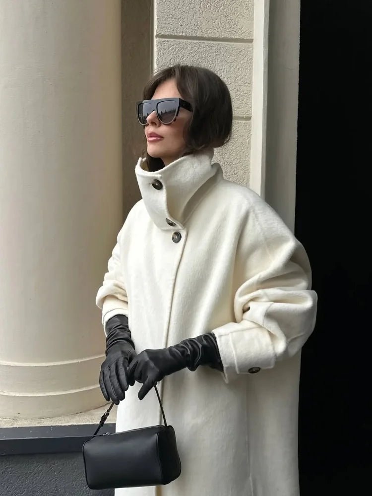 Seame CH - Scarlett Stand Collar Long Coat - Women's Coats & Jackets - AB1762845536346125704